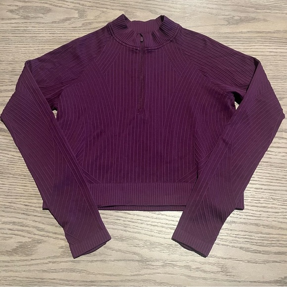 Lululemon Rest Less Cropped Half Zip, Dramatic Magenta, Size Small/Medium - Picture 1 of 6